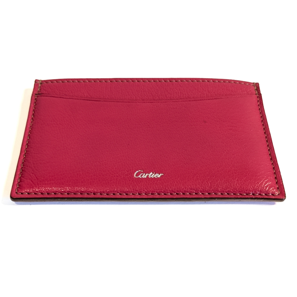 CARTIER Vintage Leather Card Holder - Red - Picture 4 of 10